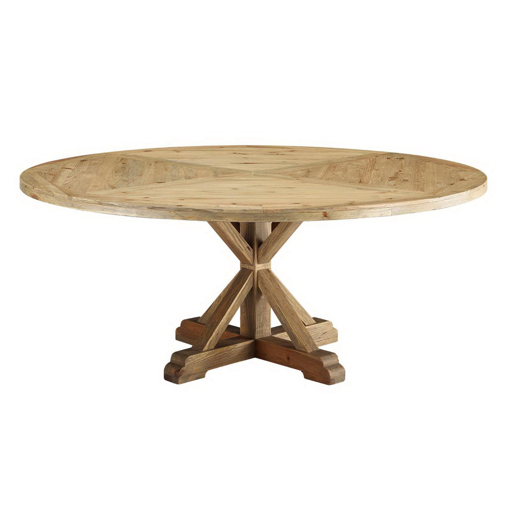 Stitch Round Pine Wood Dining Table by Modway