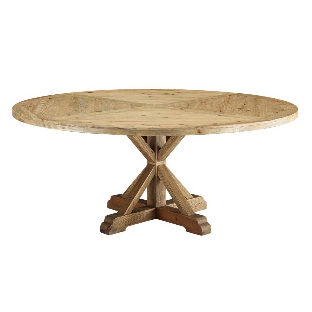 Stitch Round Pine Wood Dining Table by Modway