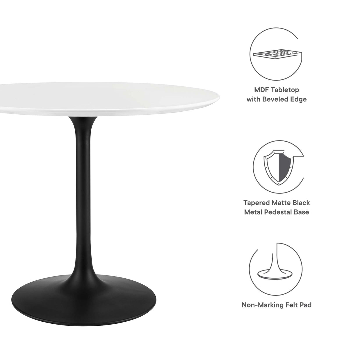 Lippa Round Wood Dining Table by Modway