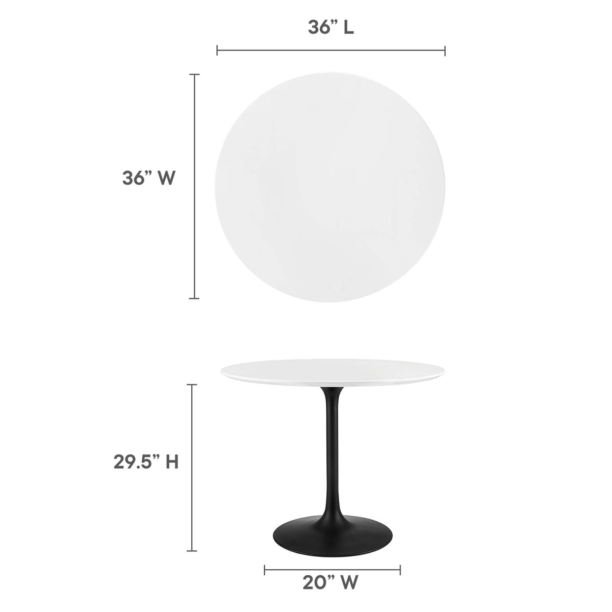 Lippa Round Wood Dining Table by Modway