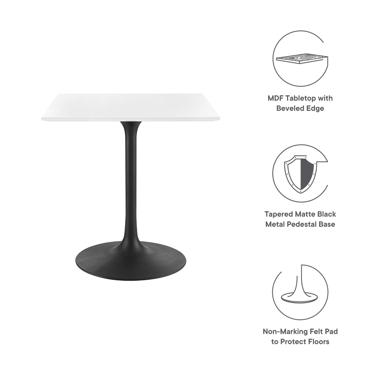Lippa Square Wood Dining Table by Modway