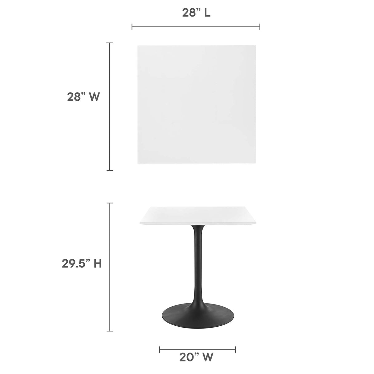 Lippa Square Wood Dining Table by Modway