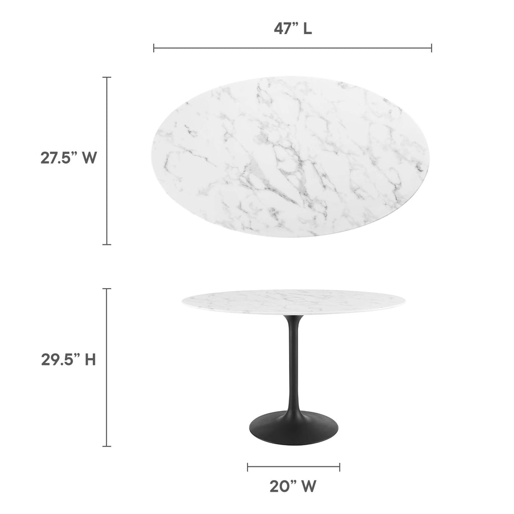 Lippa Oval Faux Marble Dining Table by Modway
