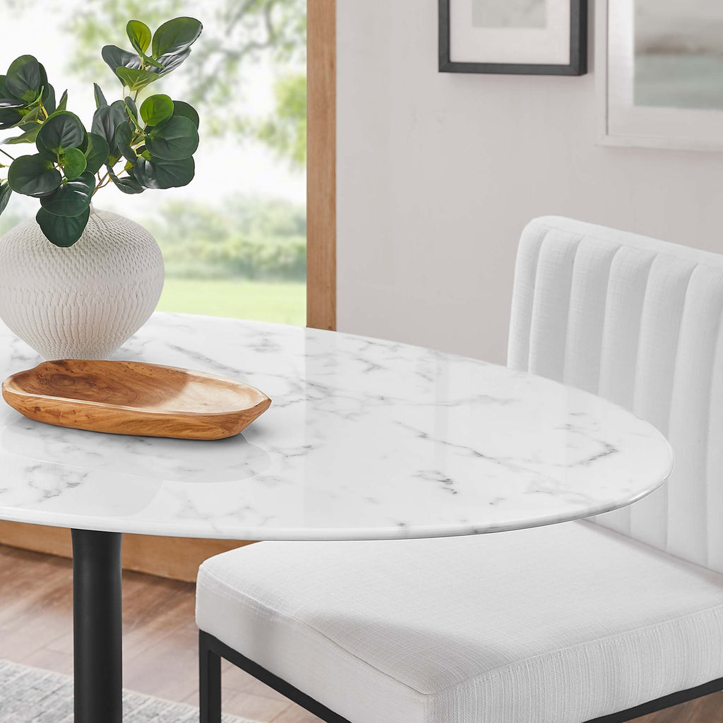 Lippa Oval Faux Marble Dining Table by Modway
