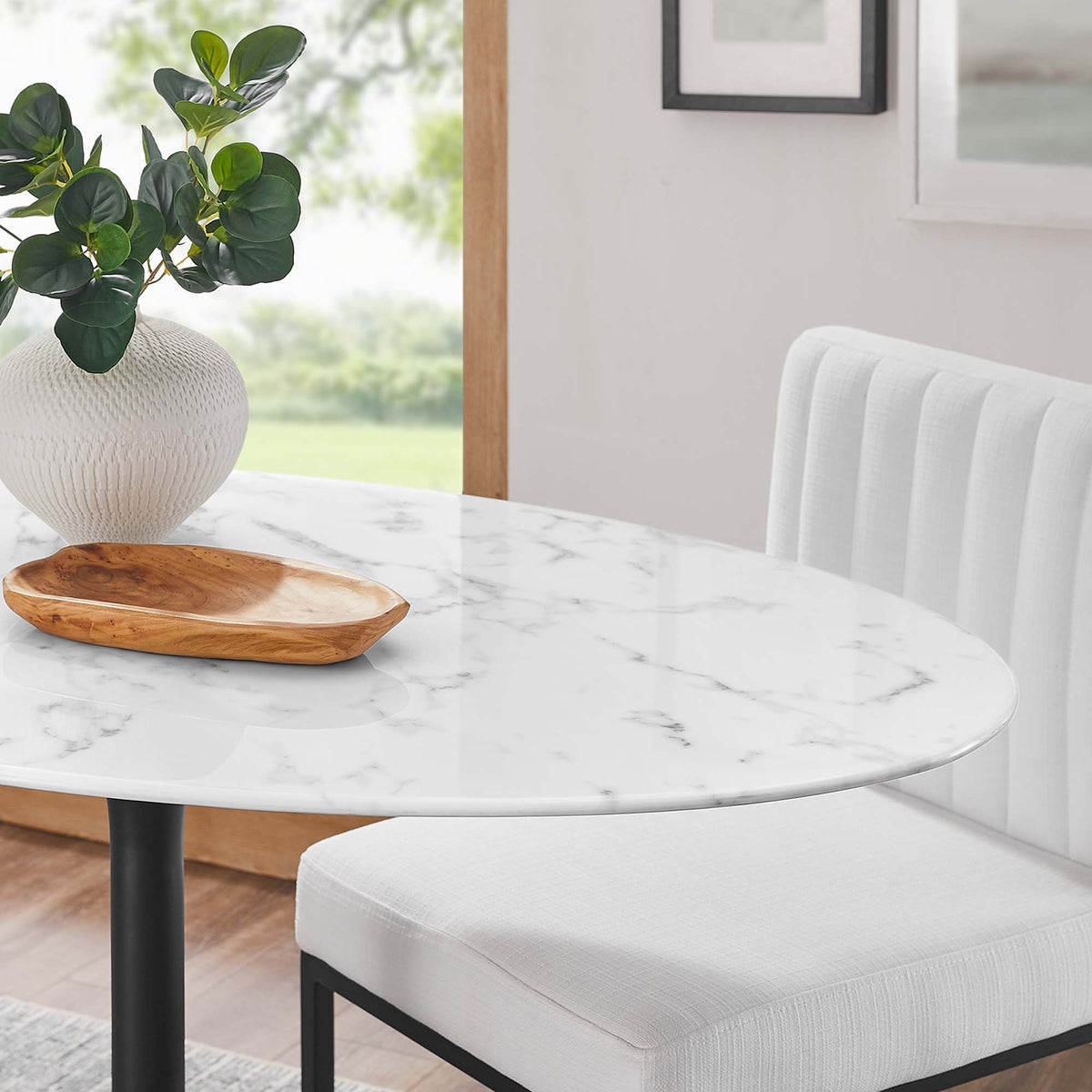 Lippa Oval Faux Marble Dining Table by Modway