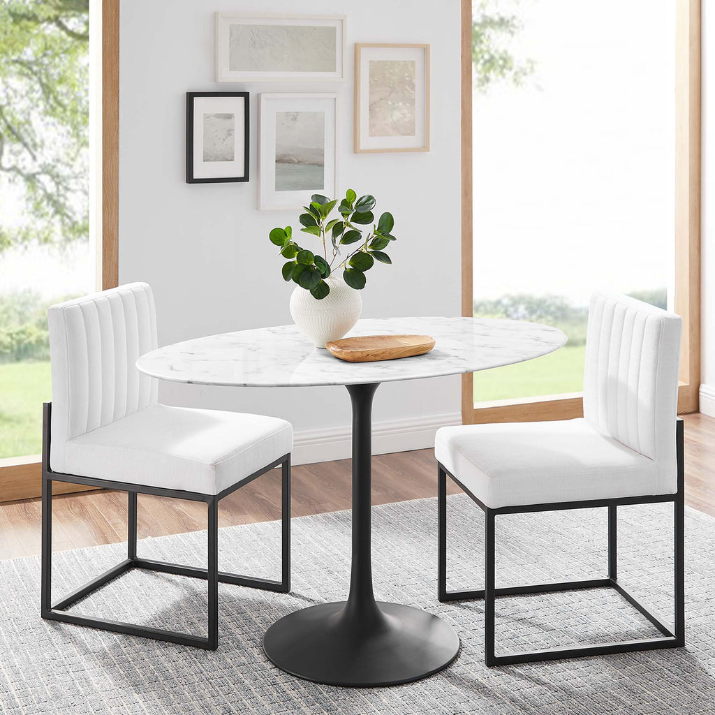 Lippa Oval Faux Marble Dining Table by Modway