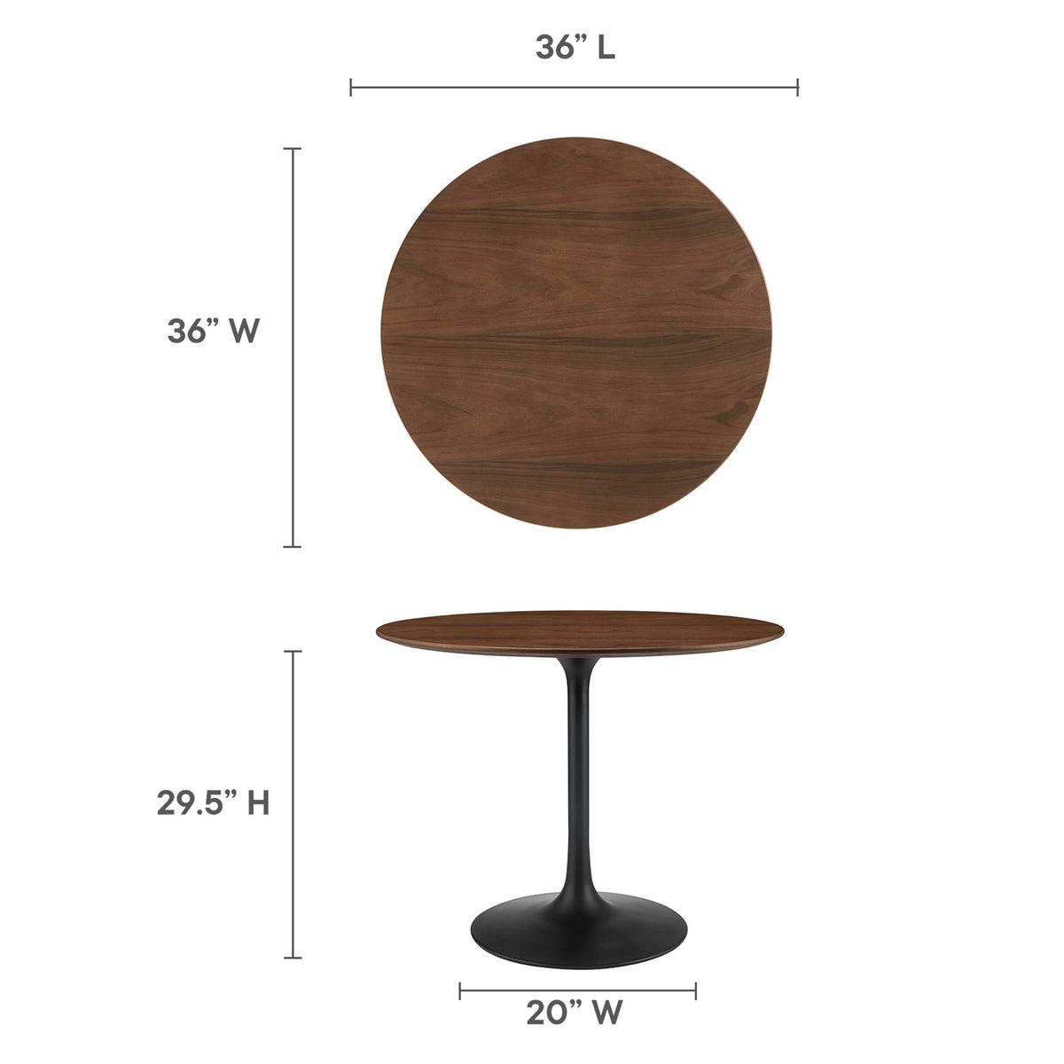 Lippa Round Wood Dining Table by Modway