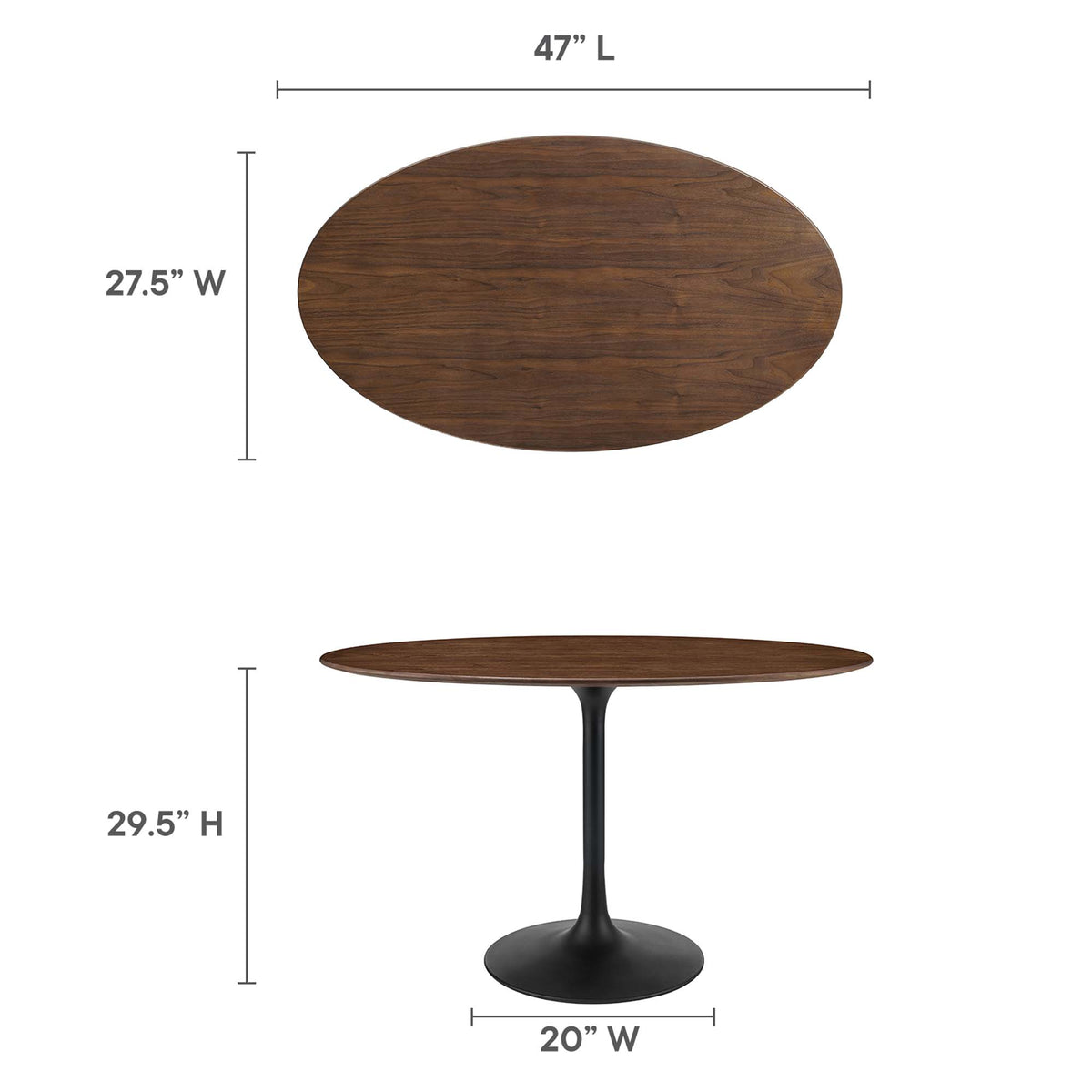 Lippa Oval Wood Dining Table by Modway