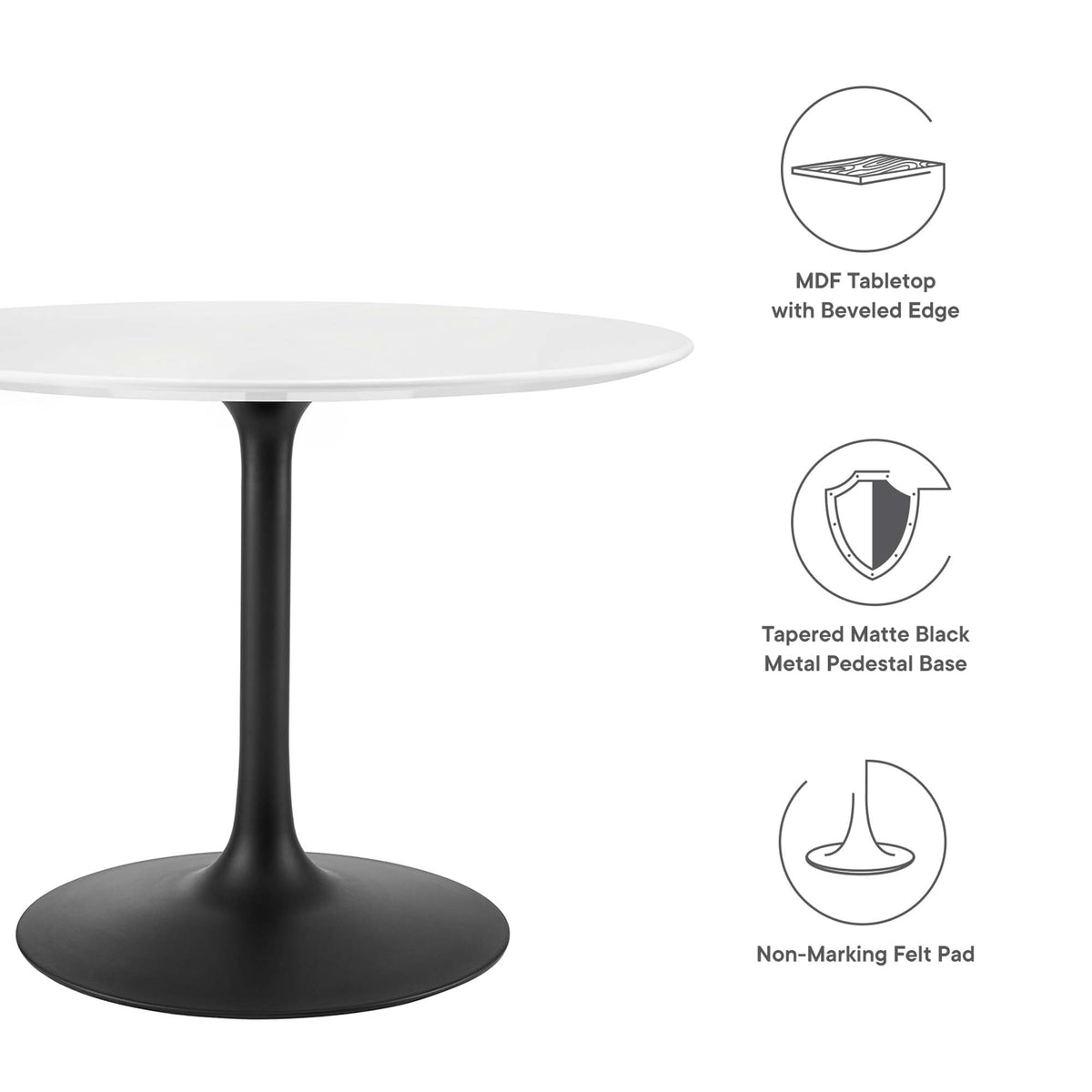 Lippa Round Wood Dining Table by Modway