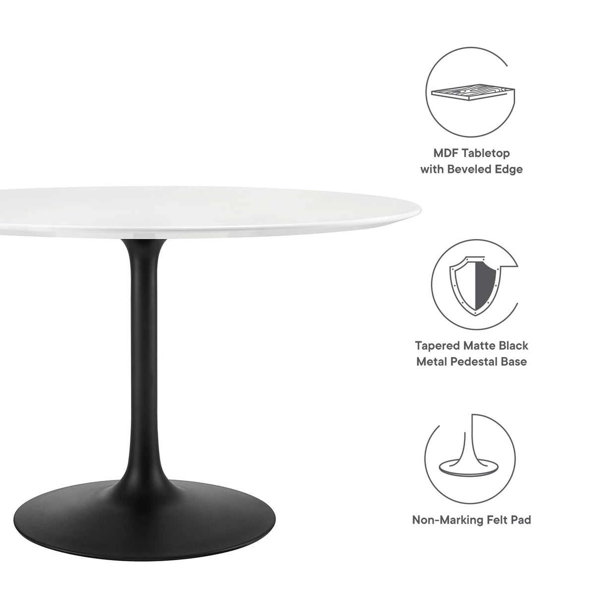 Lippa Round Wood Dining Table by Modway