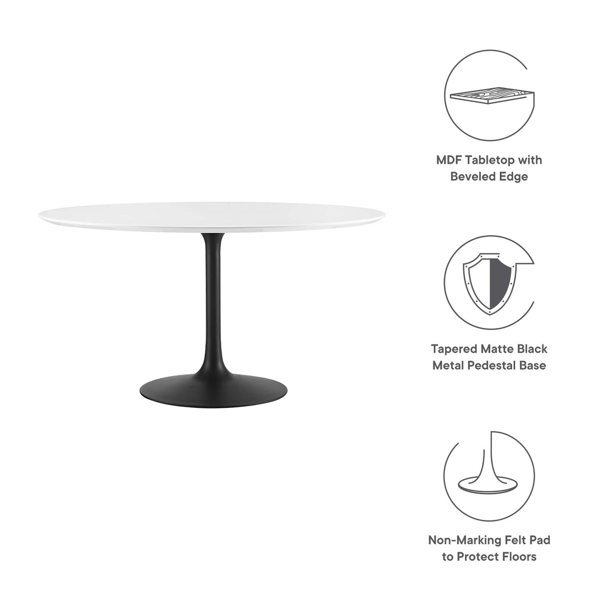 Lippa Round Wood Dining Table by Modway