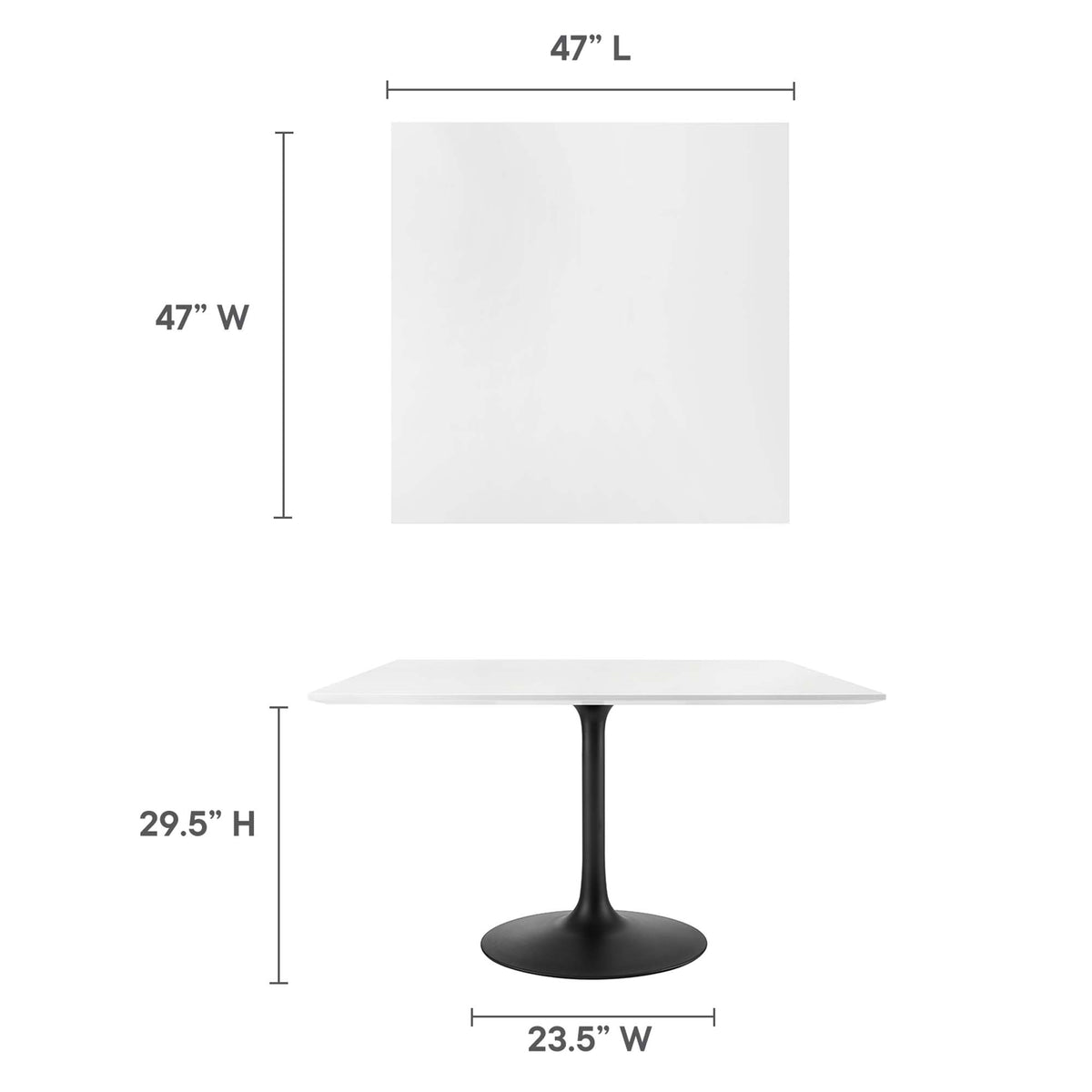 Lippa Square Wood Dining Table by Modway