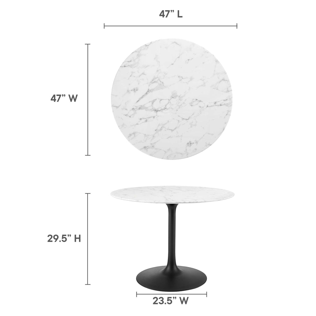 Lippa Round Faux Marble Dining Table by Modway