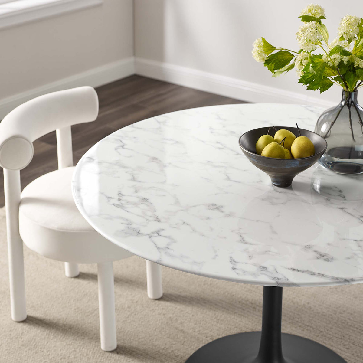 Lippa Round Faux Marble Dining Table by Modway