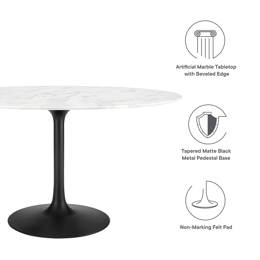 Lippa Oval Faux Marble Dining Table by Modway