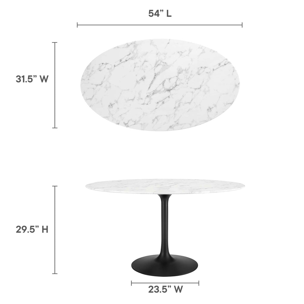 Lippa Oval Faux Marble Dining Table by Modway