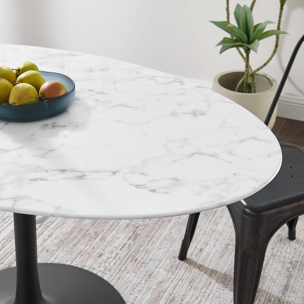 Lippa Oval Faux Marble Dining Table by Modway