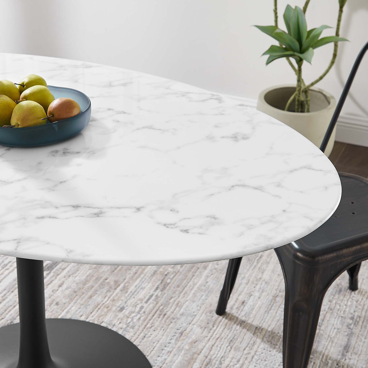 Lippa Oval Faux Marble Dining Table by Modway