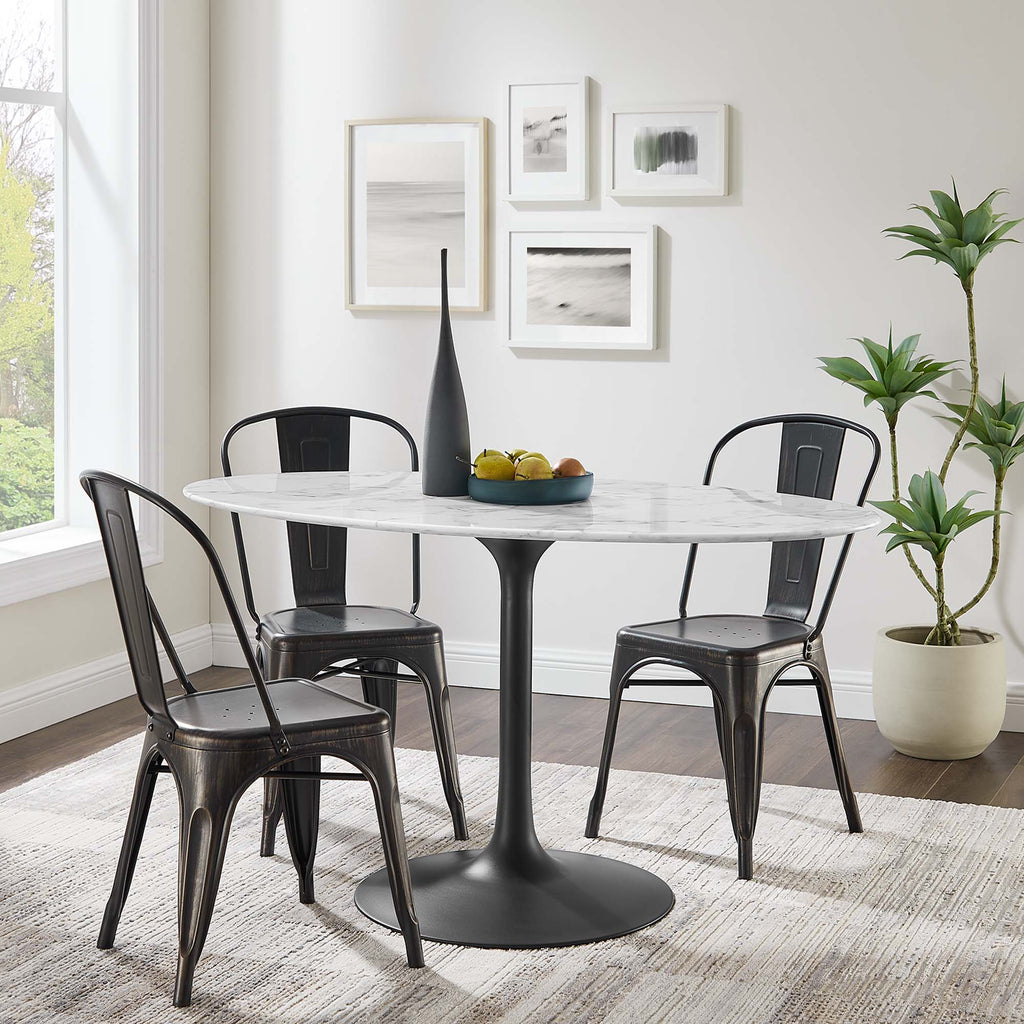 Lippa Oval Faux Marble Dining Table by Modway