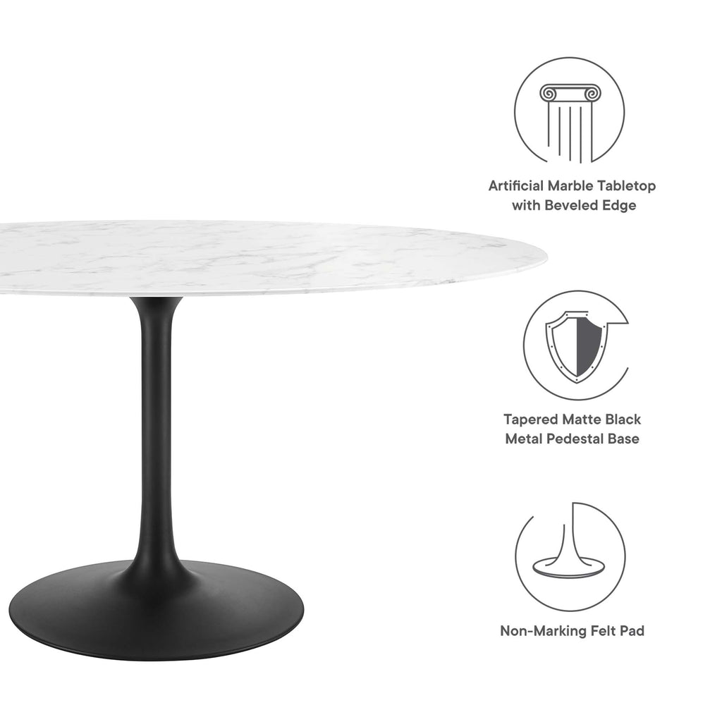 Lippa Oval Faux Marble Dining Table by Modway