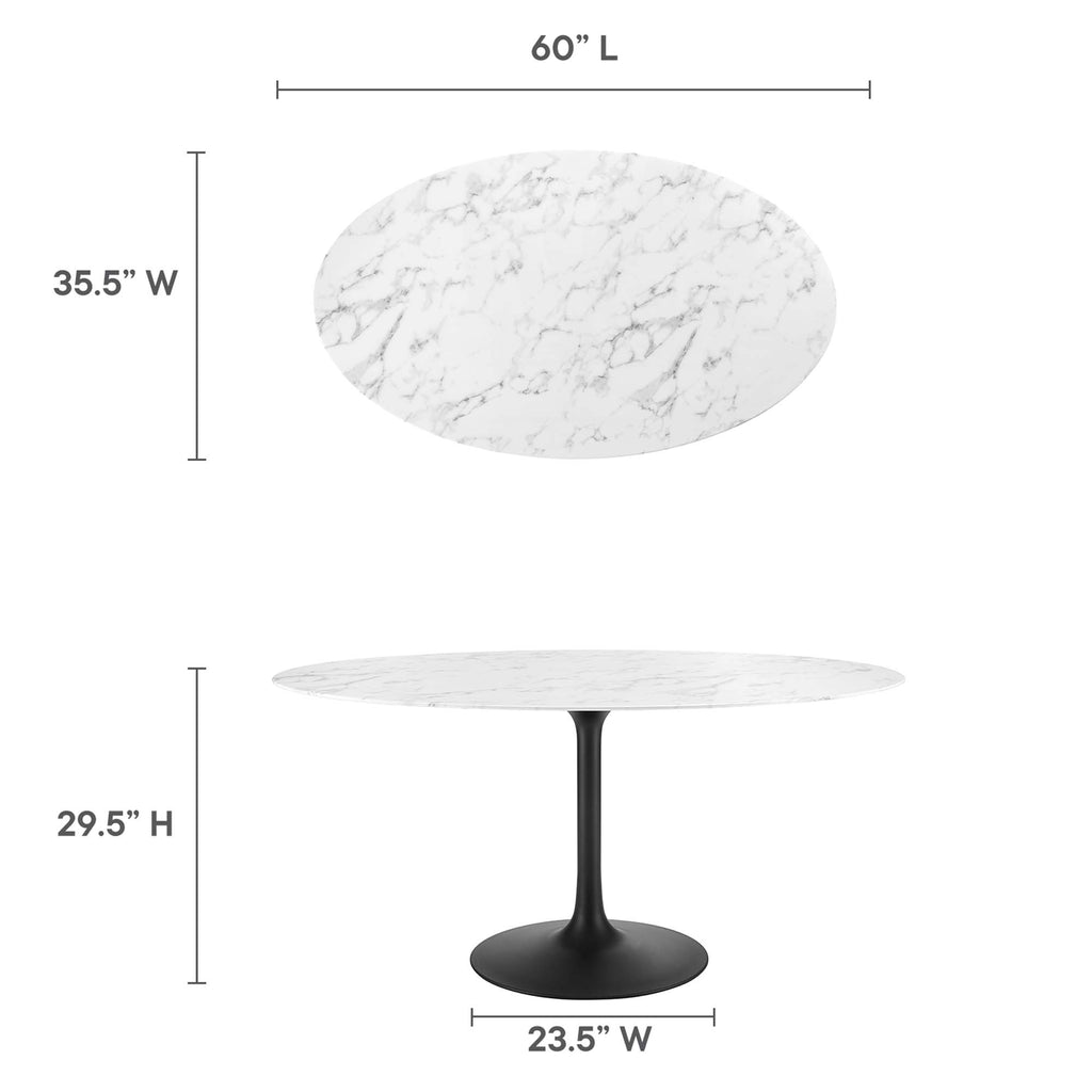 Lippa Oval Faux Marble Dining Table by Modway