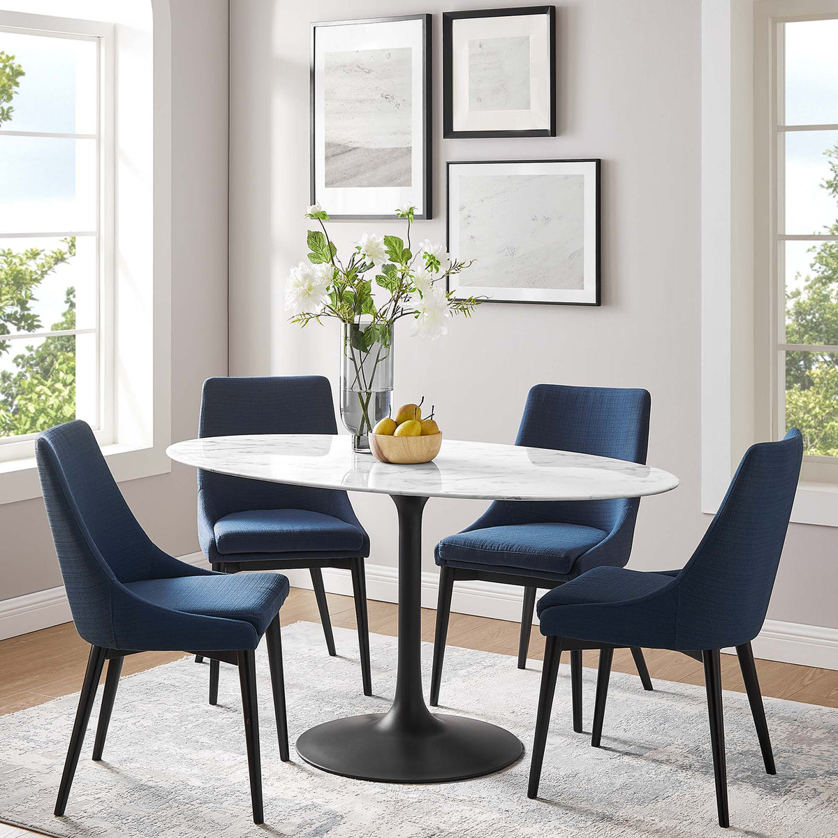 Lippa Oval Faux Marble Dining Table by Modway