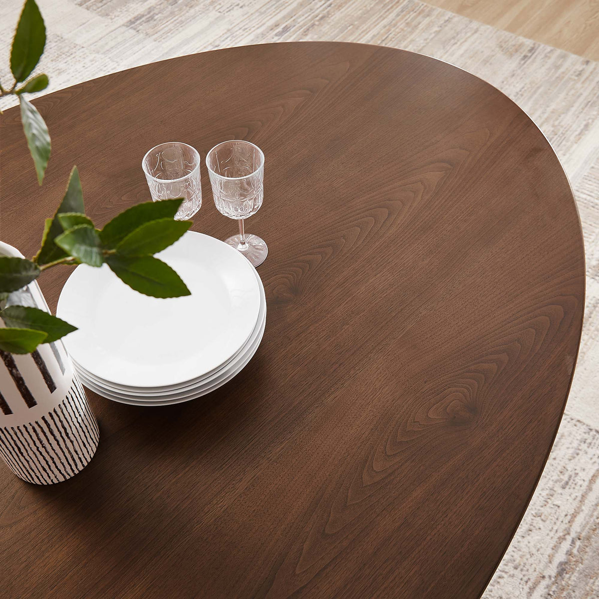 Lippa Oval Walnut Wood Dining Table by Modway