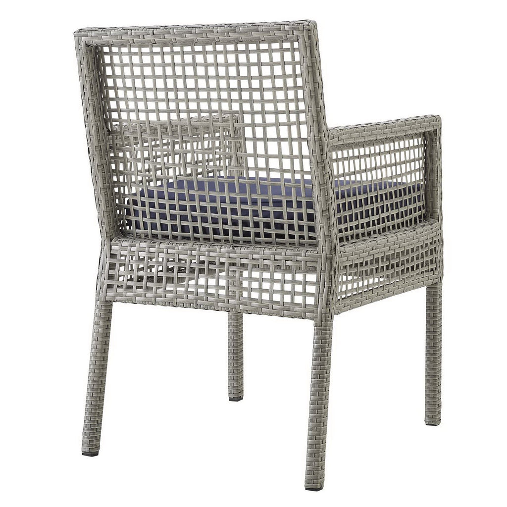 Aura Outdoor Patio Wicker Rattan Dining Armchair Set of 4 by Modway