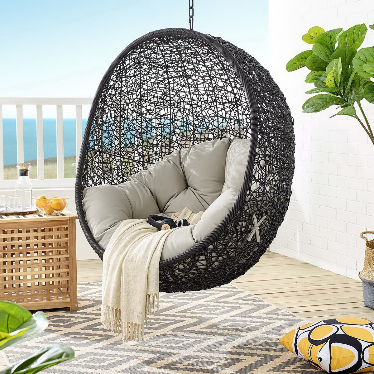 Encase Swing Outdoor Patio Lounge Chair Without Stand by Modway