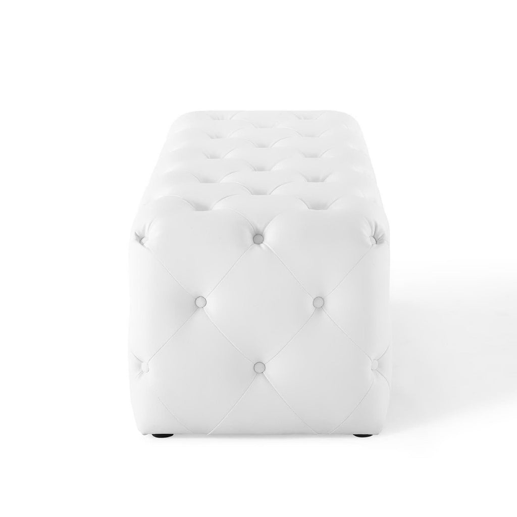 Amour Tufted Button Entryway Faux Leather Bench by Modway