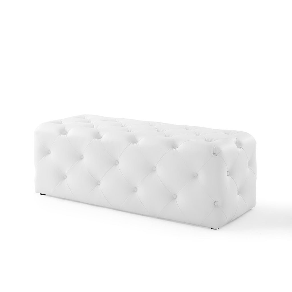 Amour Tufted Button Entryway Faux Leather Bench by Modway