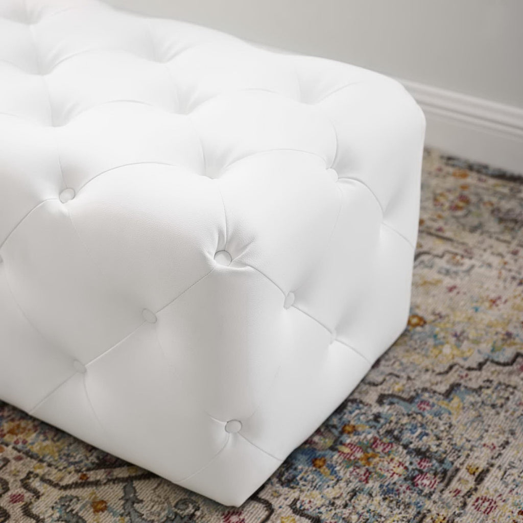 Amour Tufted Button Entryway Faux Leather Bench by Modway