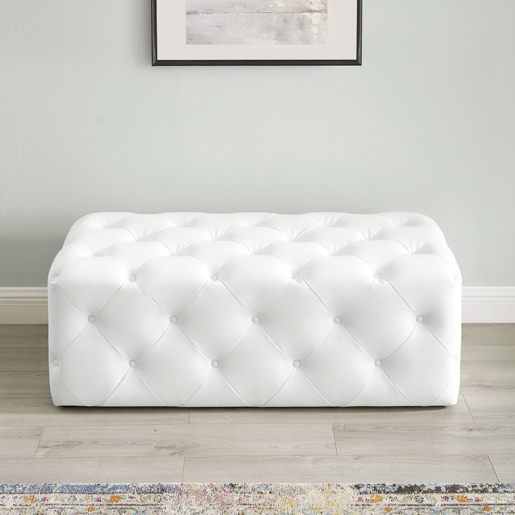 Amour Tufted Button Entryway Faux Leather Bench by Modway