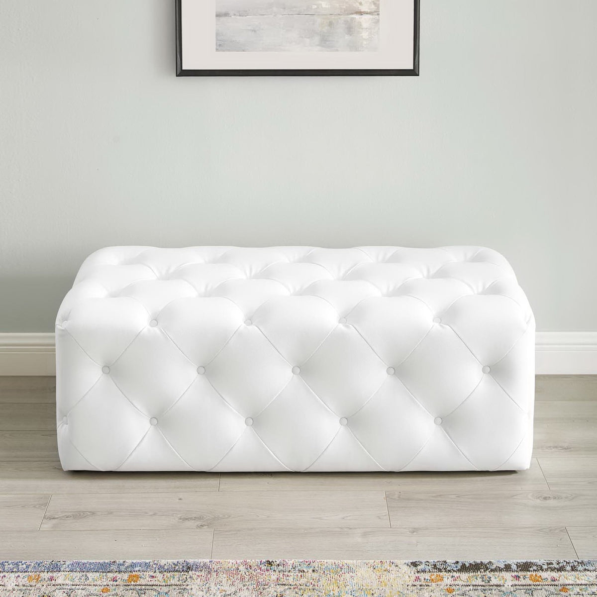 Amour Tufted Button Entryway Faux Leather Bench by Modway