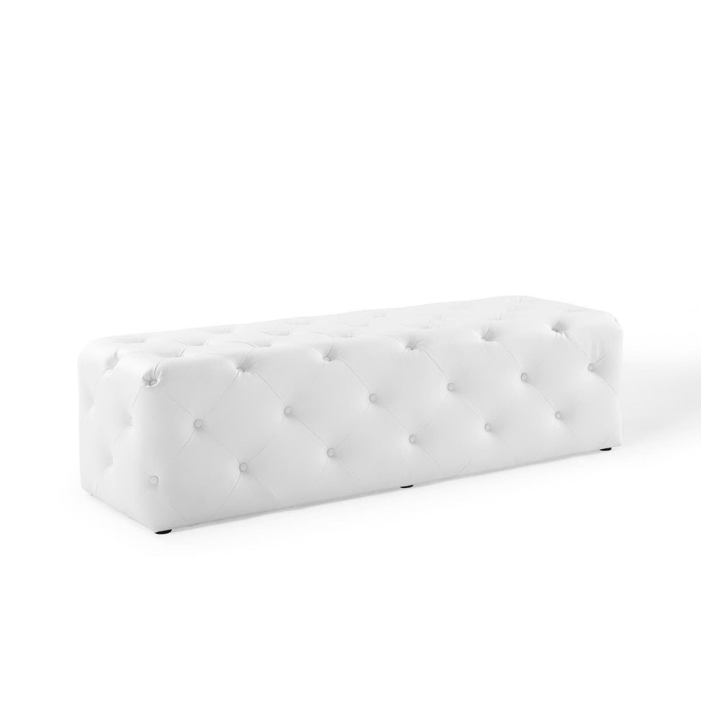 Amour Tufted Button Entryway Faux Leather Bench by Modway