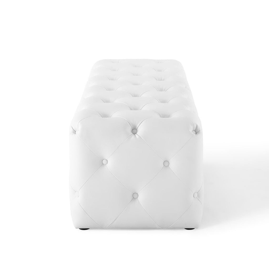 Amour Tufted Button Entryway Faux Leather Bench by Modway