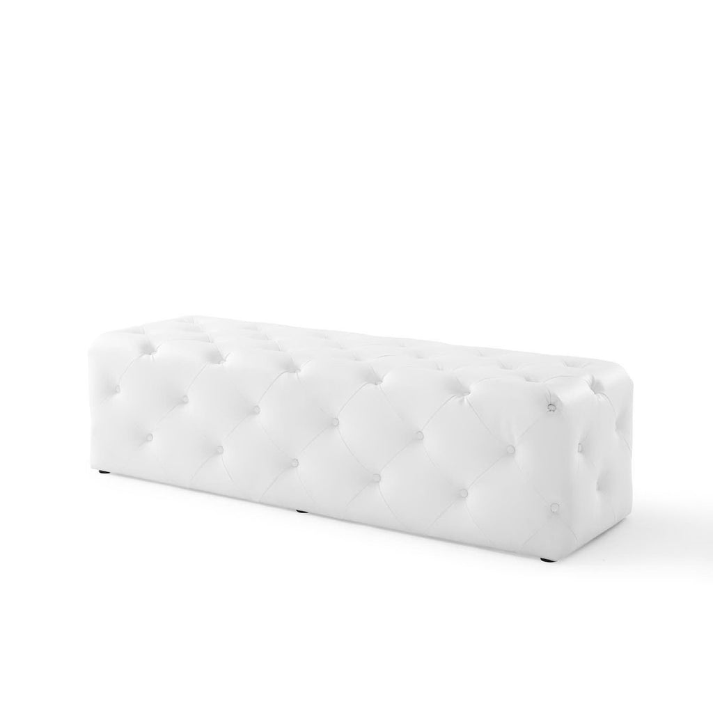 Amour Tufted Button Entryway Faux Leather Bench by Modway