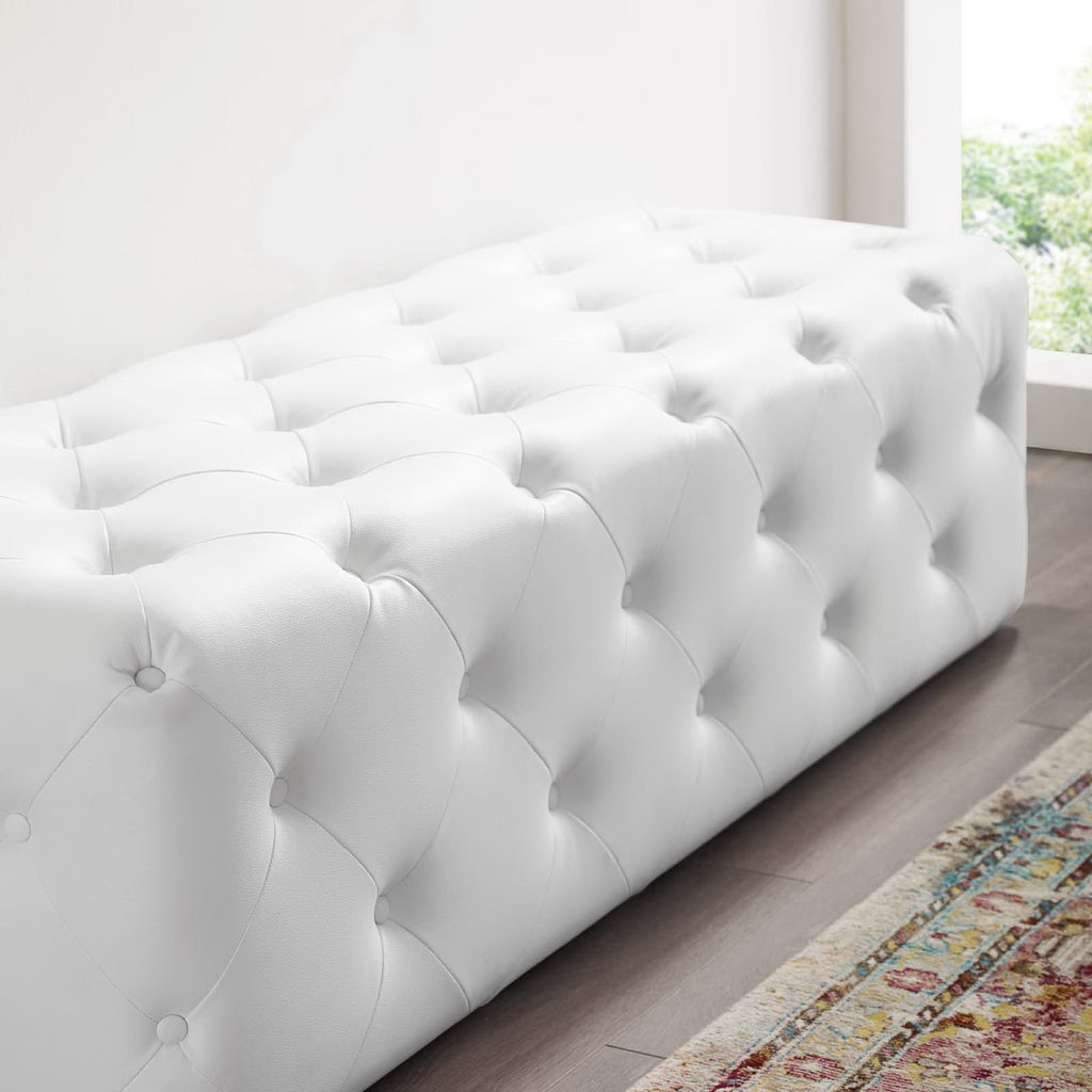 Amour Tufted Button Entryway Faux Leather Bench by Modway