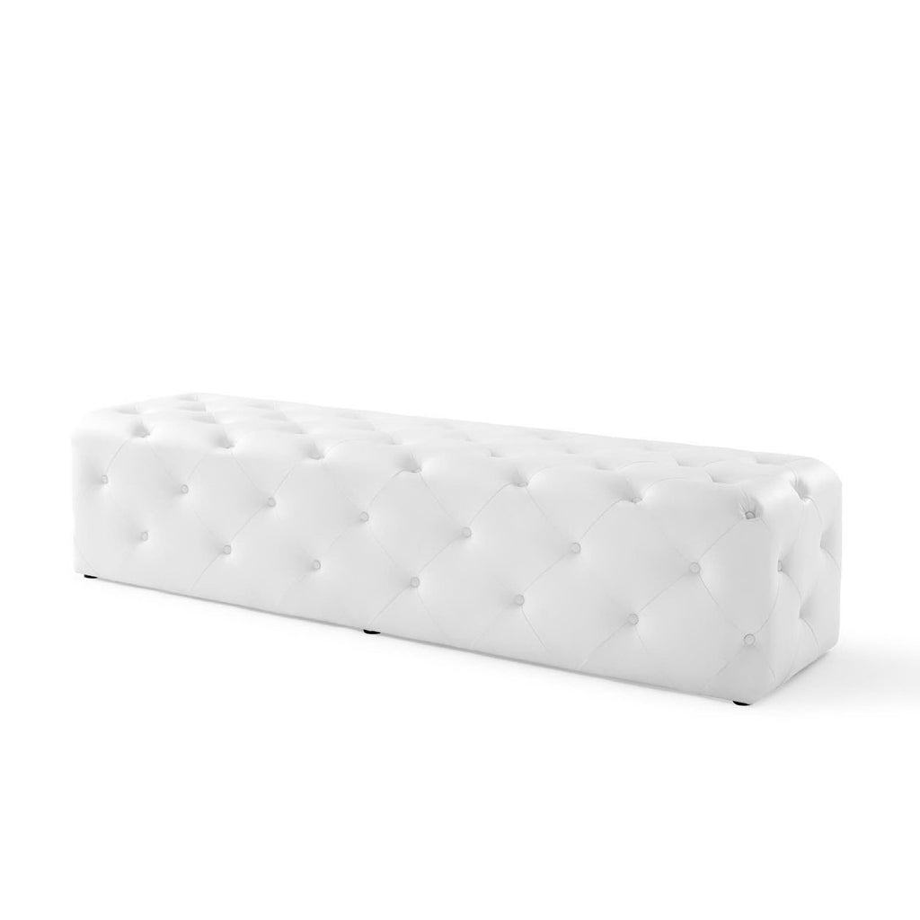 Amour Tufted Button Entryway Faux Leather Bench by Modway