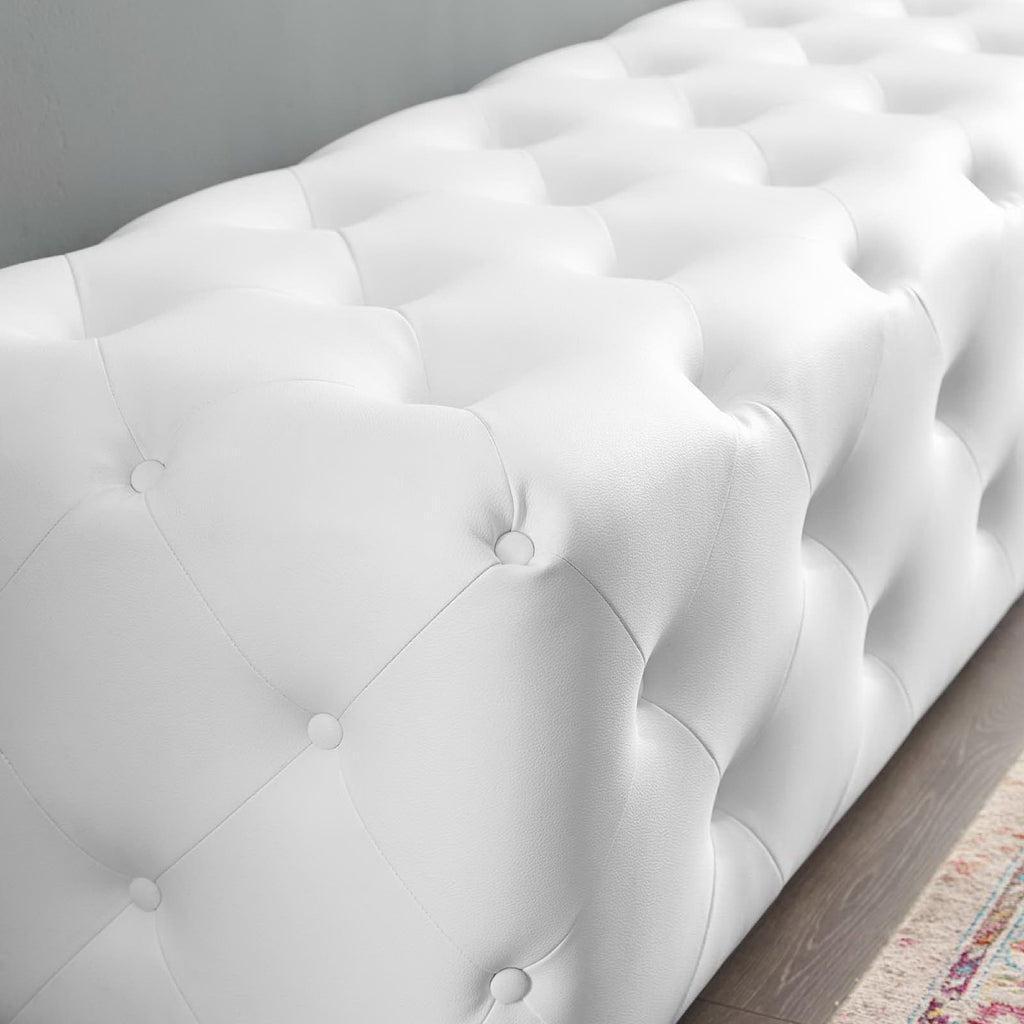Amour Tufted Button Entryway Faux Leather Bench by Modway