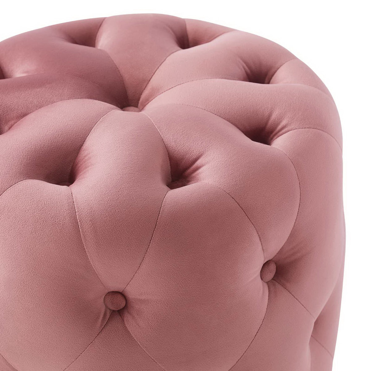 Amour Tufted Button Round Performance Velvet Ottoman by Modway