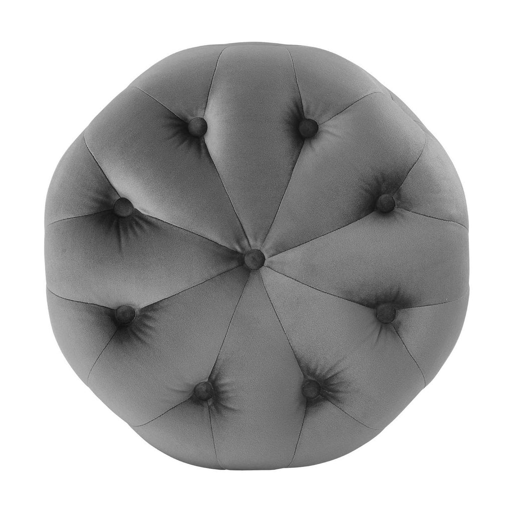 Amour Tufted Button Round Performance Velvet Ottoman by Modway