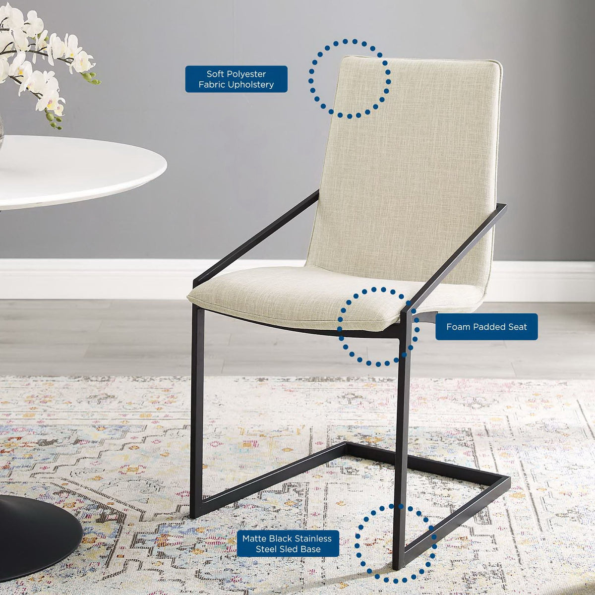 Pitch Upholstered Fabric Dining Armchair by Modway
