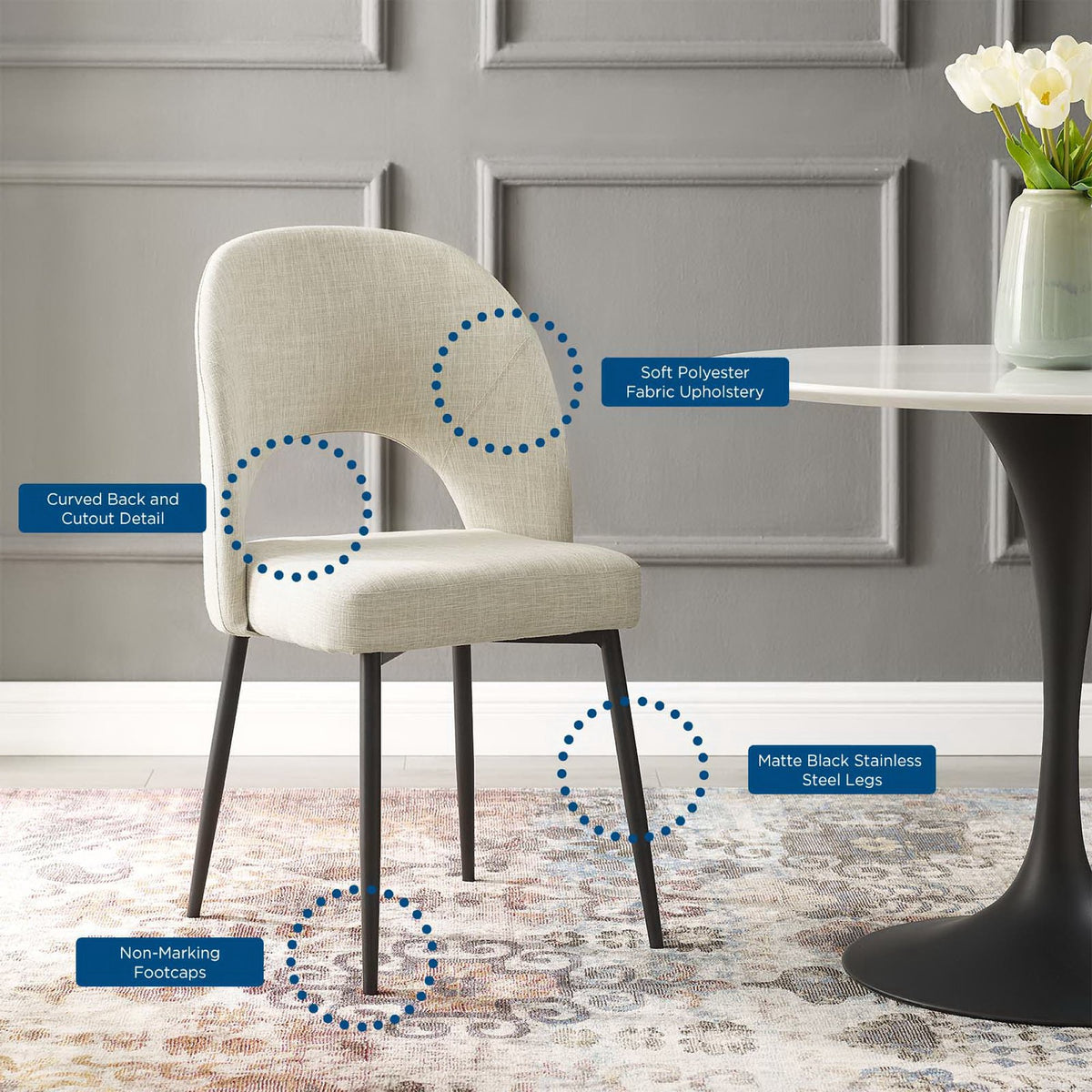 Rouse Upholstered Fabric Dining Side Chair by Modway