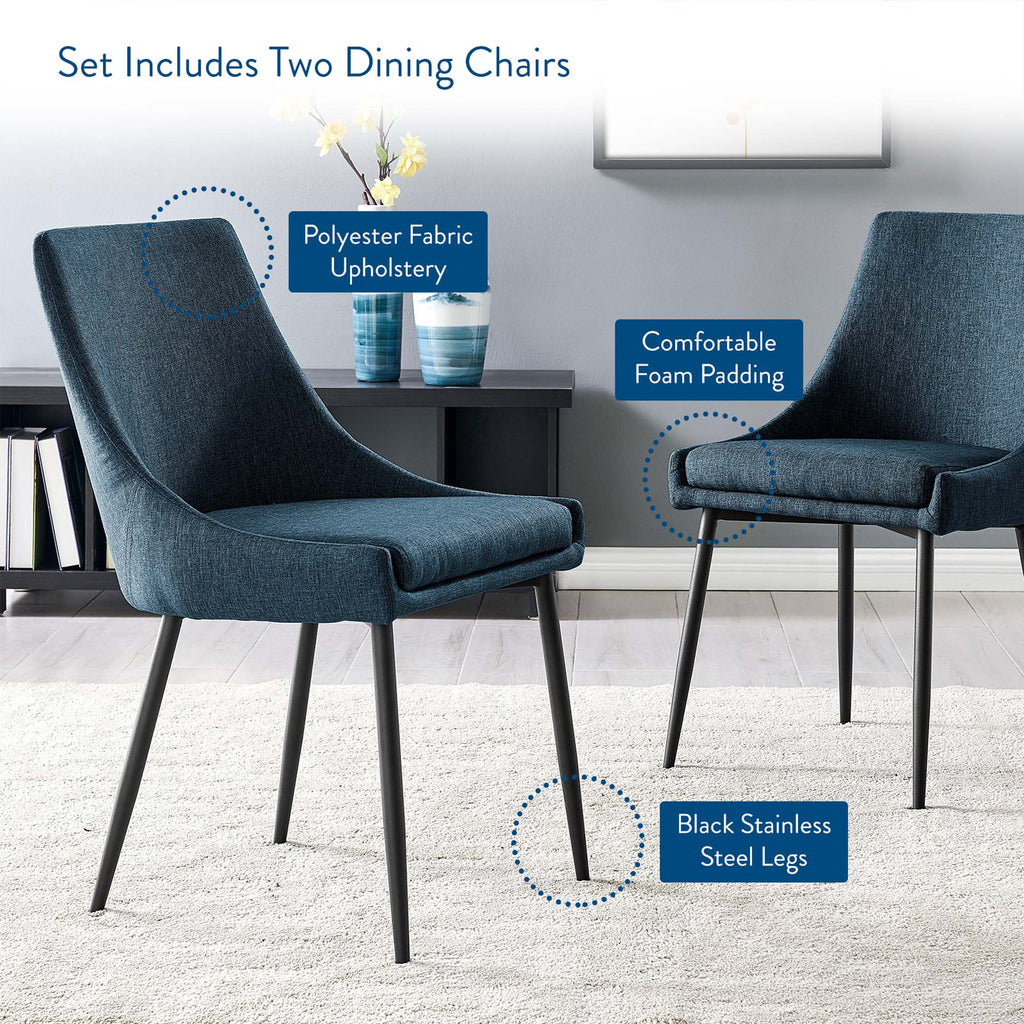 Viscount Upholstered Fabric Dining Chairs Set of 2 by Modway