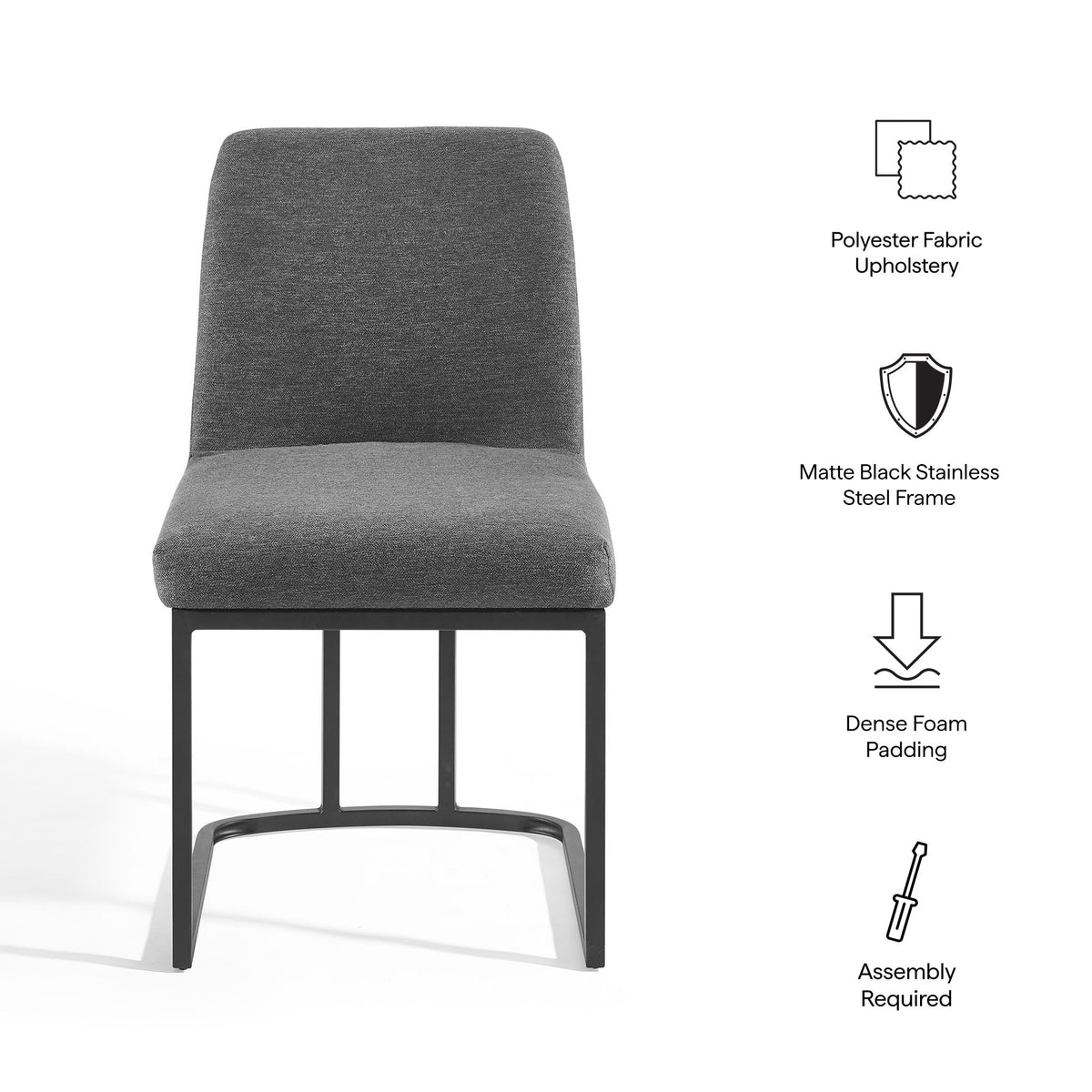 Amplify Sled Base Upholstered Fabric Dining Side Chair by Modway