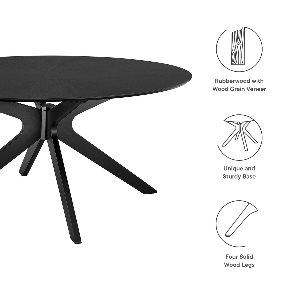 Crossroads Oval Wood Dining Table by Modway