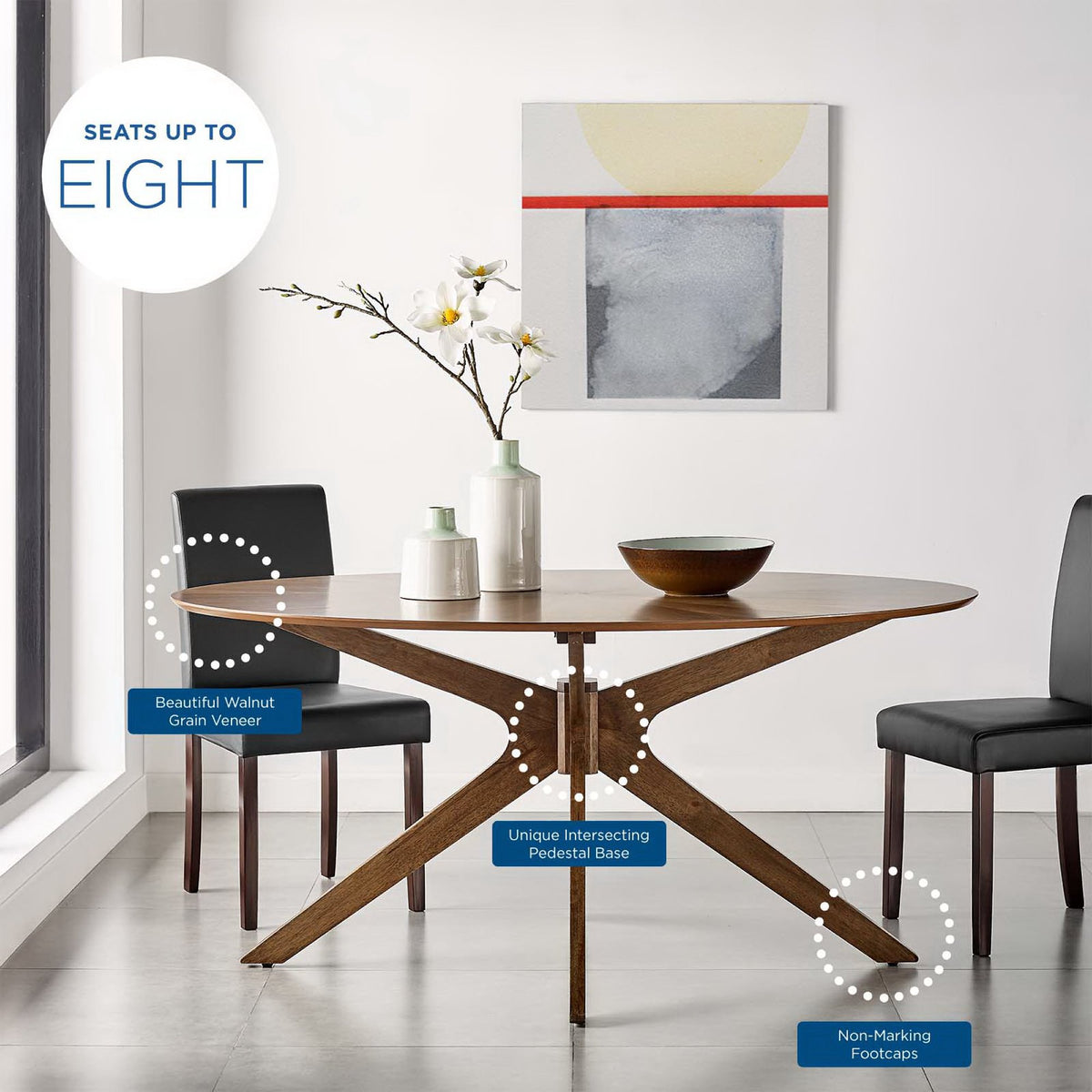 Crossroads Oval Wood Dining Table by Modway