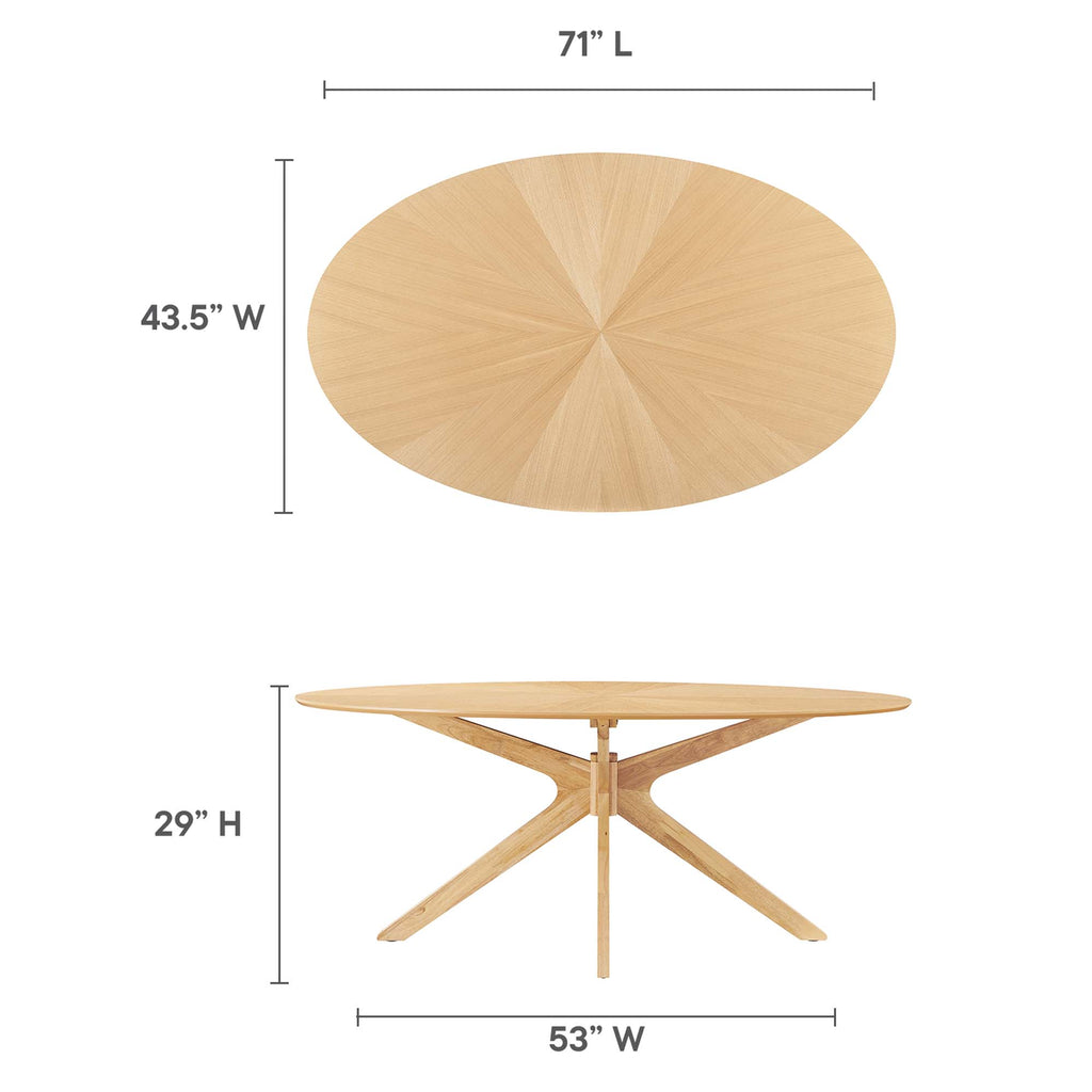 Crossroads Oval Wood Dining Table by Modway