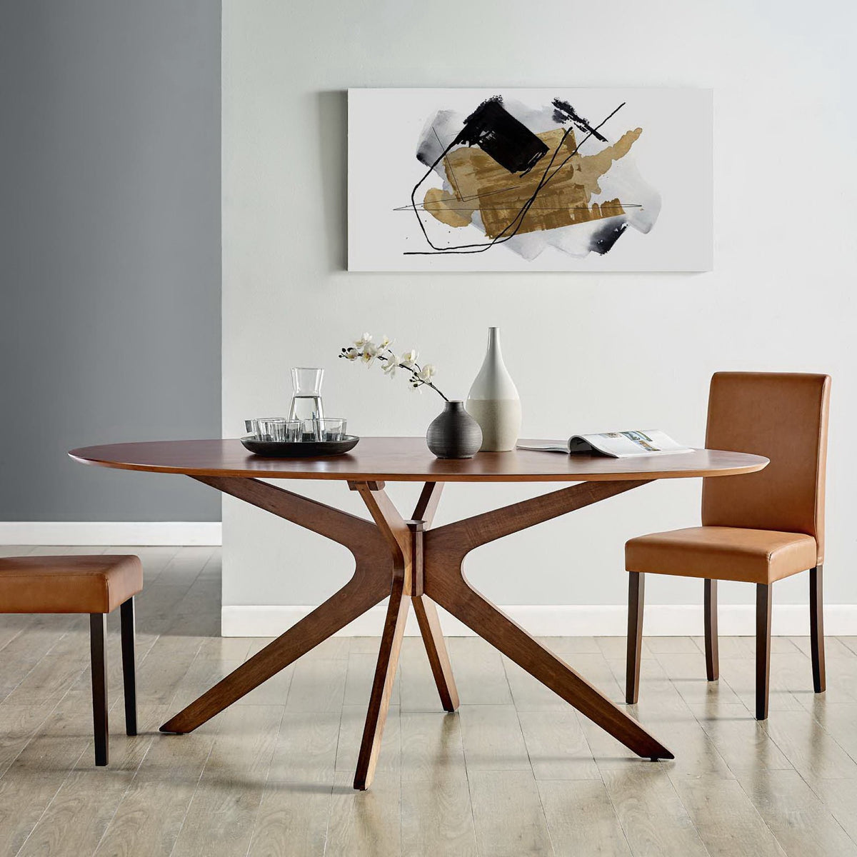 Crossroads Oval Wood Dining Table by Modway